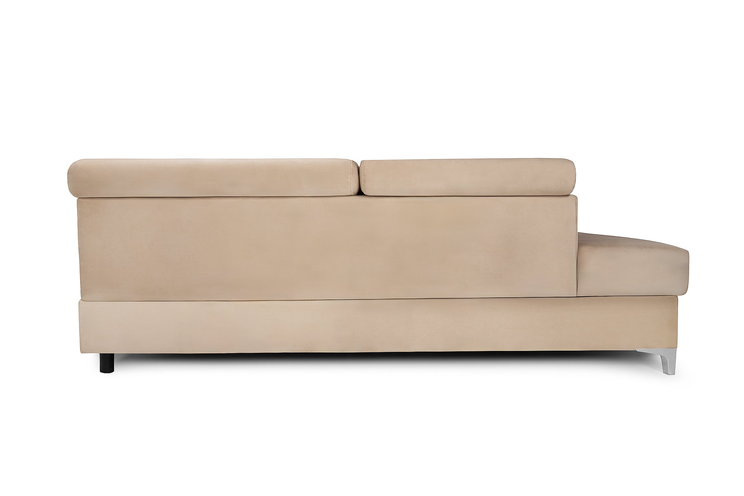 Colțar Extensibil TIME, cu lada depozitare, tetiere reglabile, 285x220x95 cm, #color_Bej-Velluto