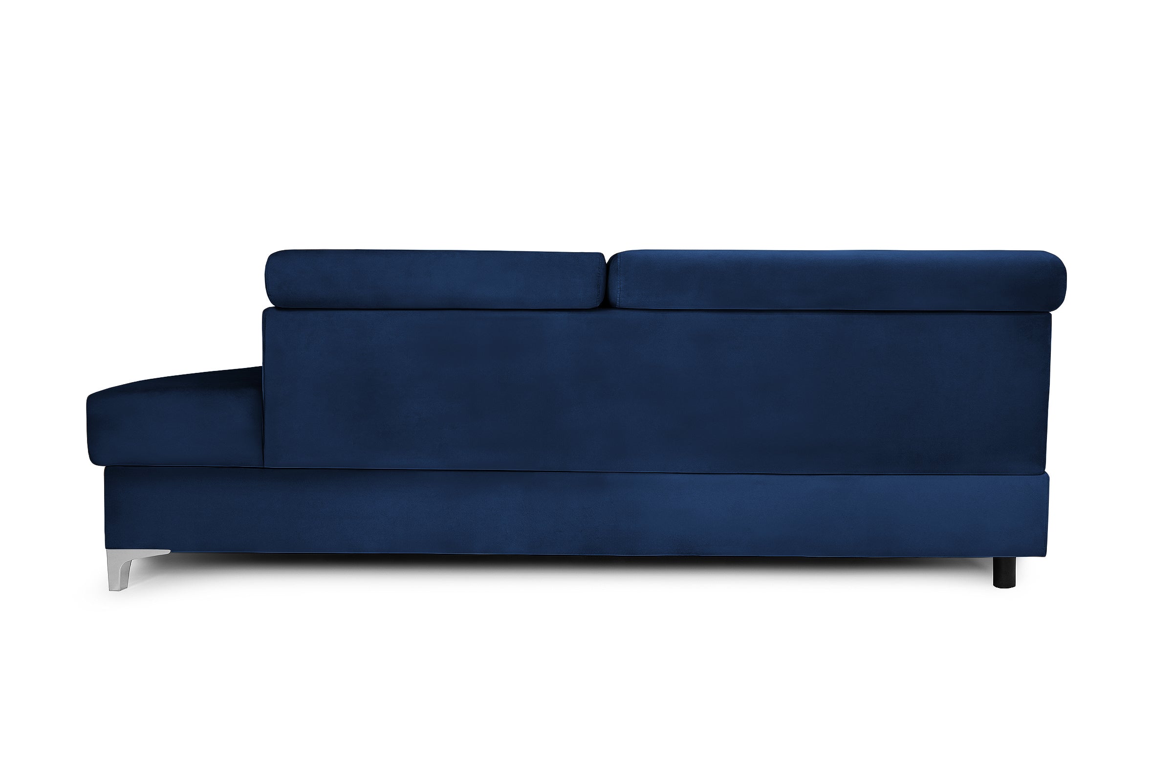 Colțar Extensibil TIME, cu lada depozitare, tetiere reglabile, 285x220x95 cm, #color_Albastru-Velluto