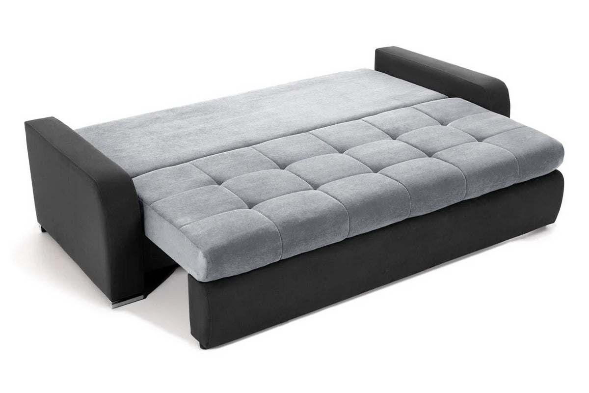 Canapea Extensibilă 3 locuri  VENETIA, cu ladă de depozitare, 220x100x90 cm, #color_Gri-Deschis-Gri-Inchis-Enjoy