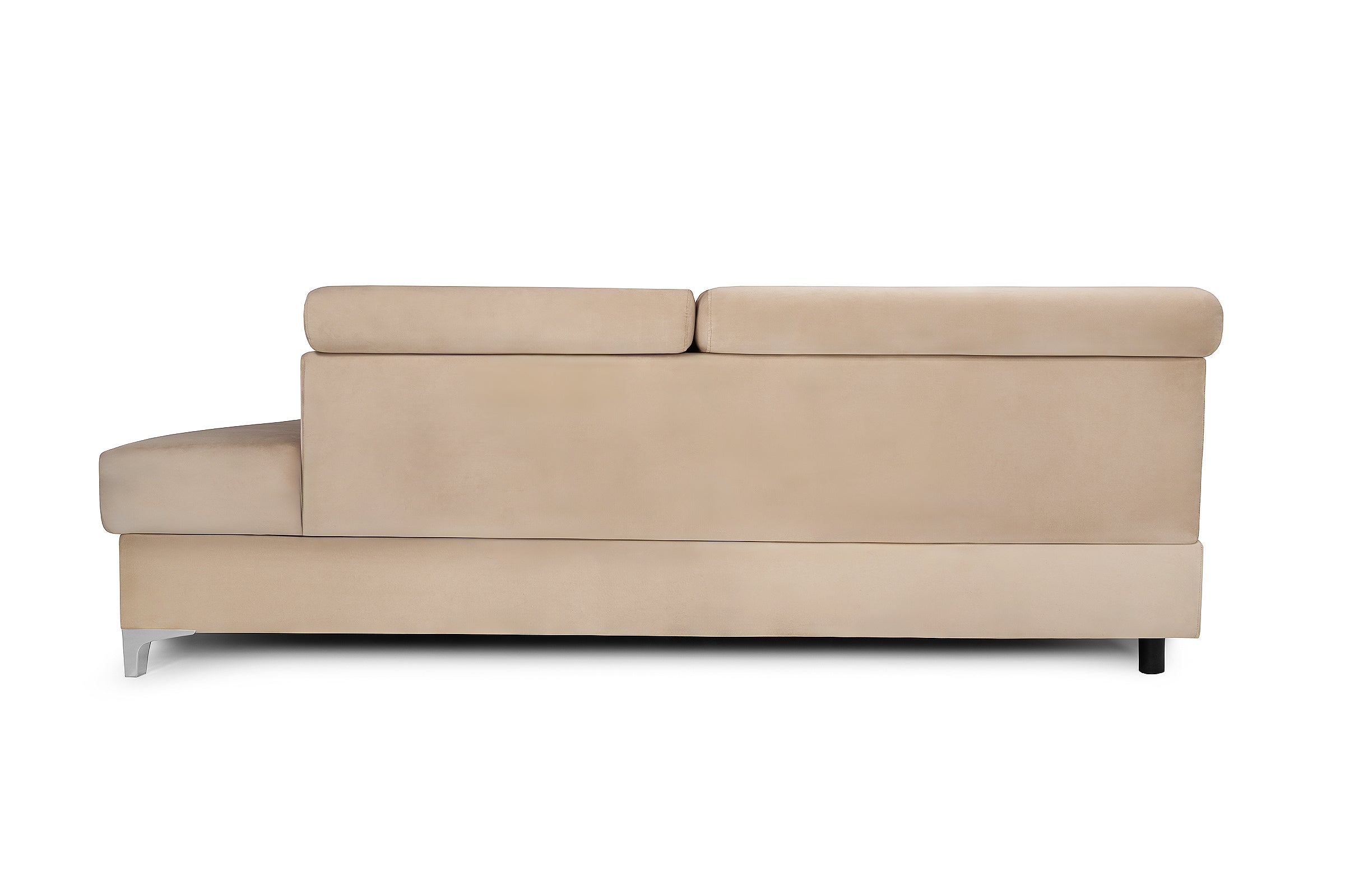 Colțar Extensibil TIME, cu lada depozitare, tetiere reglabile, 285x220x95 cm, #color_Bej-Velluto