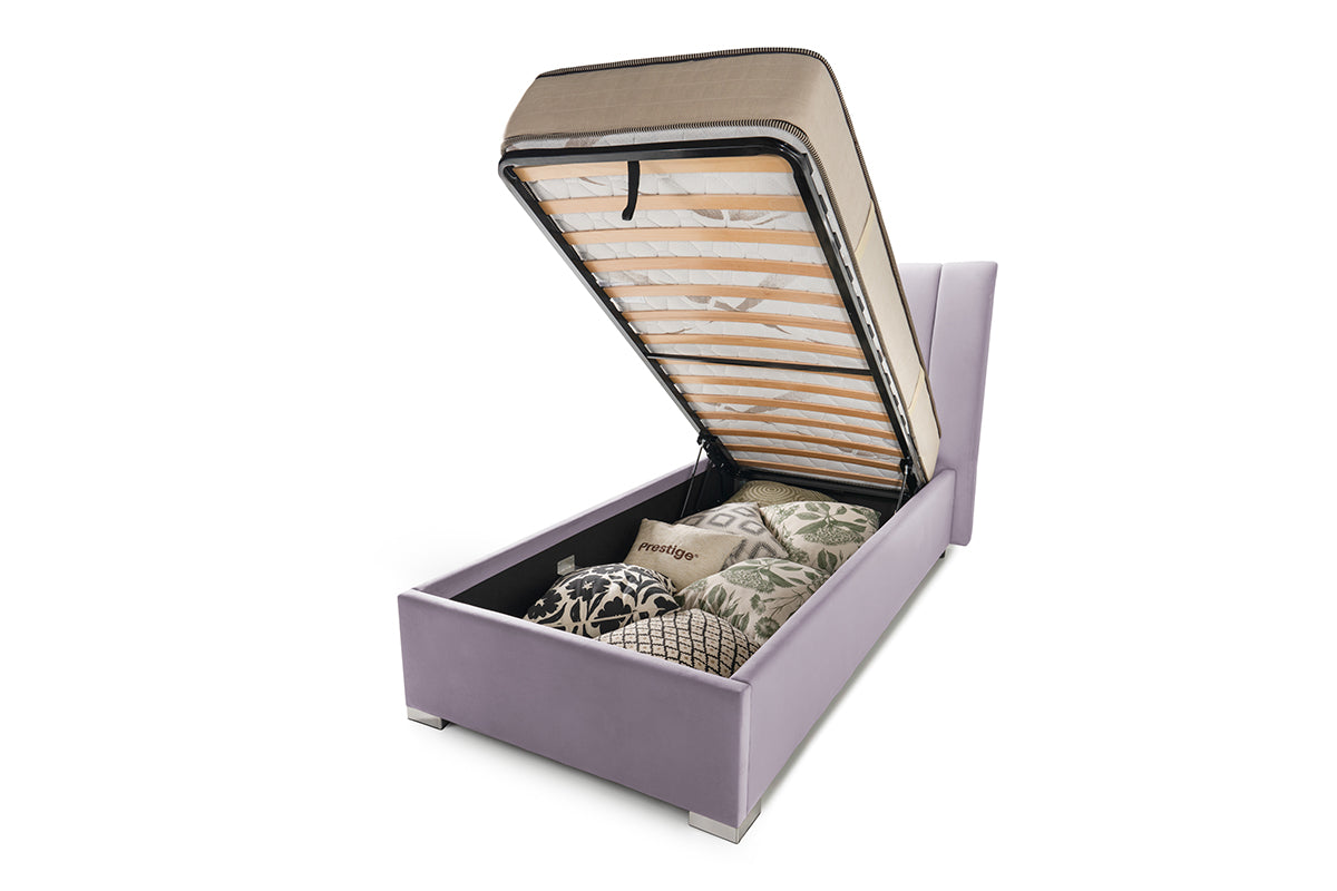 Pat Tapițat Santiago, cu somieră rabatabilă și ladă de depozitare, Prestigehome.ro, Prestige, #Color_swing-violet