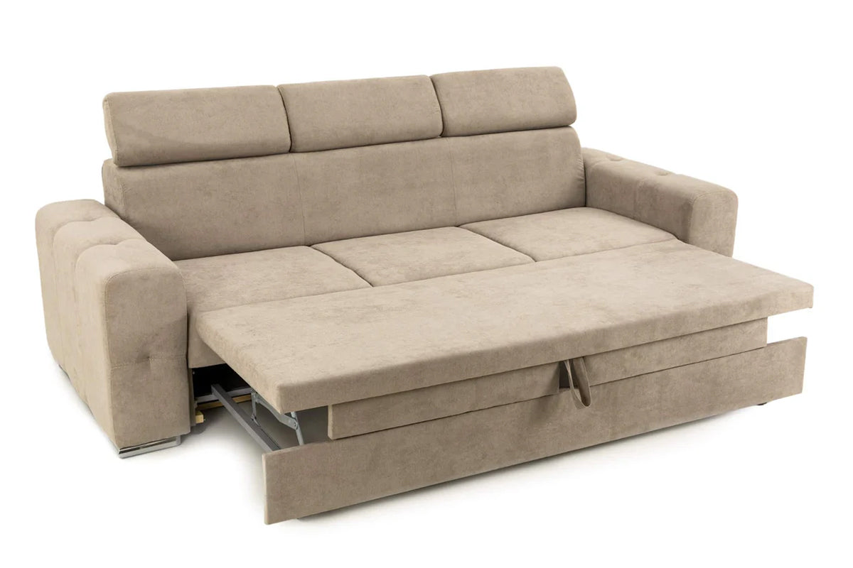 Canapea Extensibila 3 locuri BELLAGIO, cu tetiere, 235x95x85 cm - Prestigehome.ro - Canapea 3 Locuri - Prestige - #color_bej-enjoy