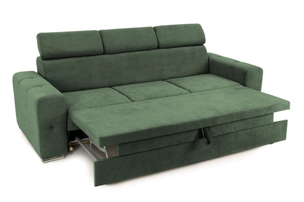 Canapea Extensibila 3 locuri BELLAGIO, cu tetiere, 235x95x85 cm - Prestigehome.ro - Canapea 3 Locuri - Prestige - #color_Verde-Enjoy