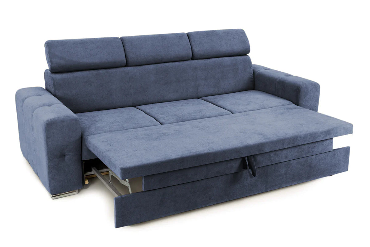Canapea Extensibila 3 locuri BELLAGIO, cu tetiere, 235x95x85 cm - Prestigehome.ro - Canapea 3 Locuri - Prestige - #color_Albastru-Inchis-Enjoy
