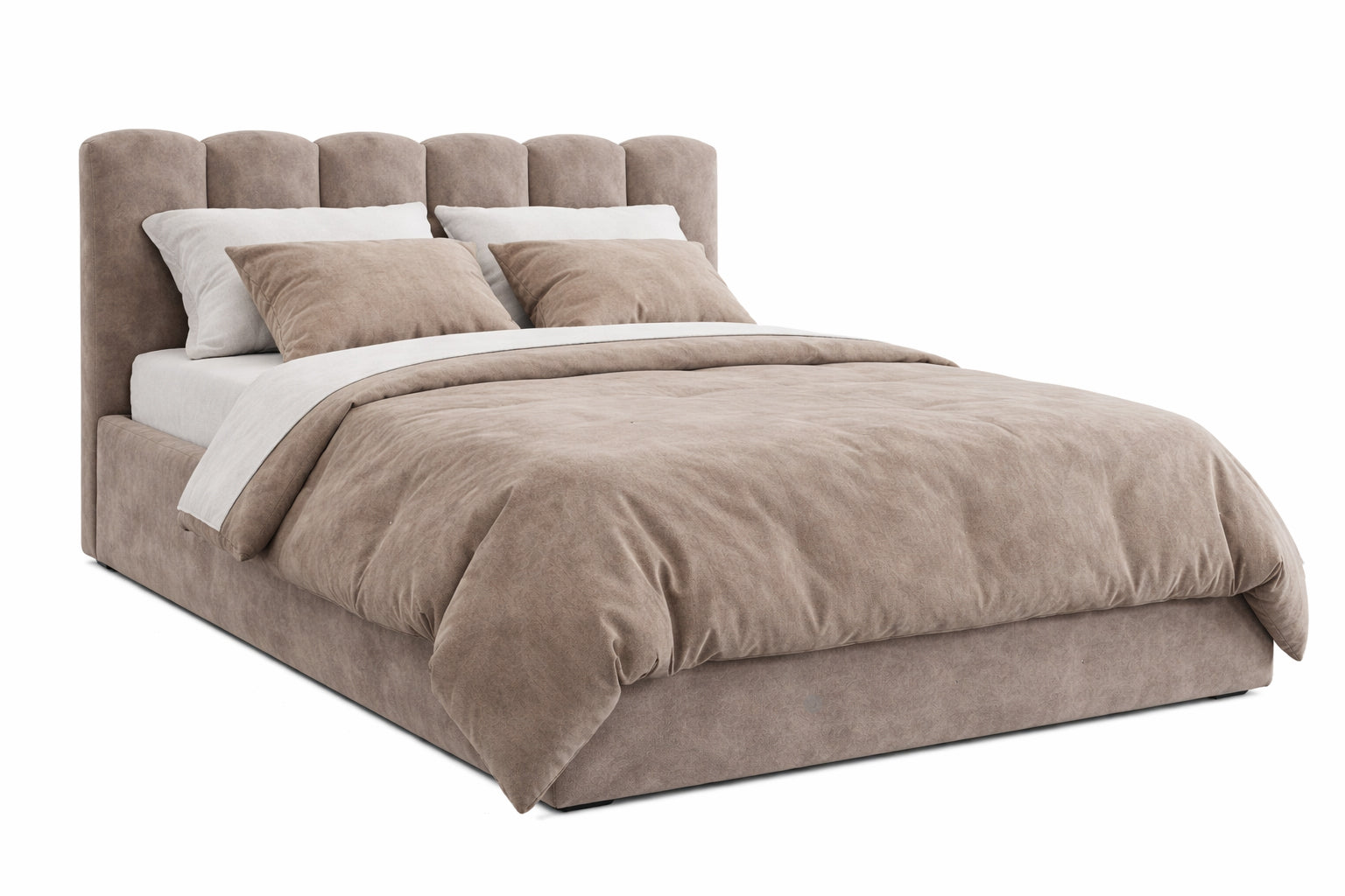 Pat Tapițat PRINCESS cu somieră rabatabilă și ladă de depozitare 160x200 cm Grej Antilopă - Outlet