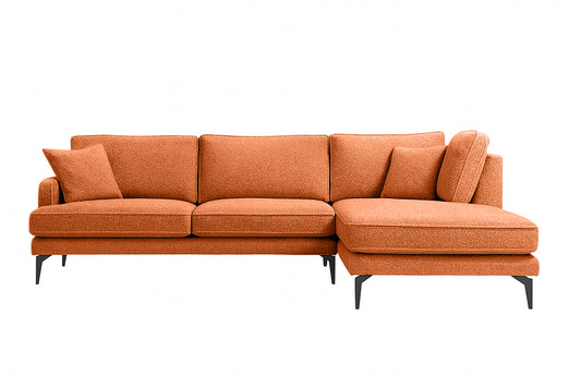 Colțar Fix AZURRO, cu ladă de depozitare, 280x90/180x85 cm - Prestigehome.ro - Colțar - Prestige #color_Portocaliu-Mystery