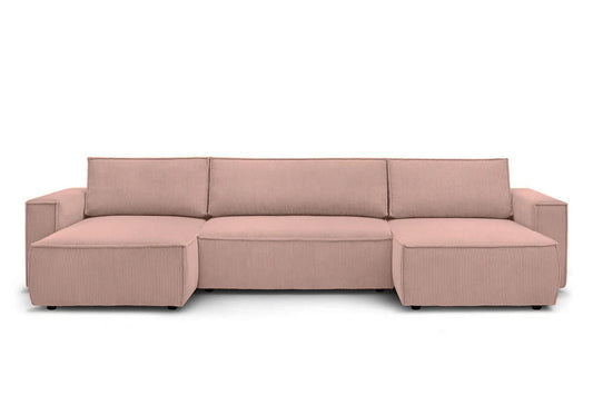 Colțar in formă de U Extensibil CLOUD, cu ladă de depozitare, 384x148x88cm - Prestigehome.ro - Coltar - Prestige - #color_Roz-Zoom