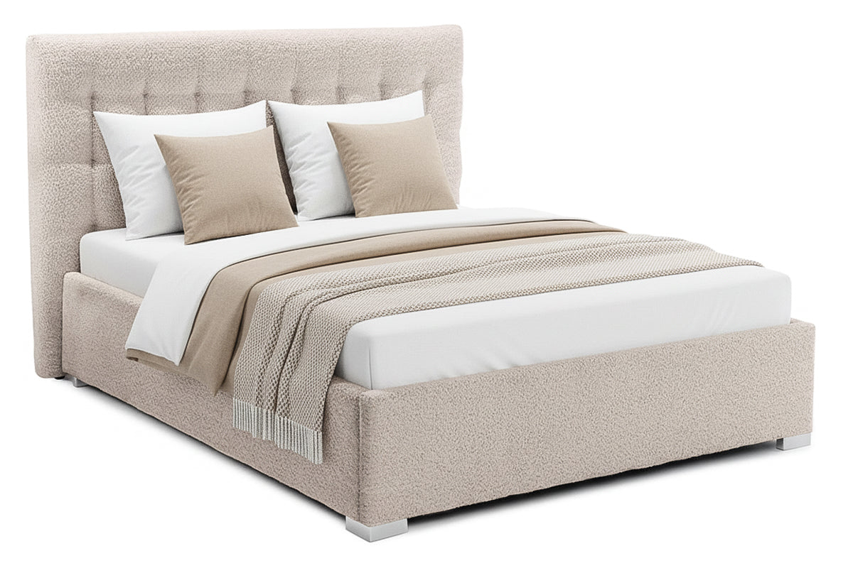 Pat Tapițat Strasbourg Premium, cu somieră rabatabilă și ladă depozitare, #color_Crem-Anthology