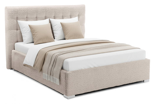 Pat Tapițat Strasbourg Premium, cu somieră rabatabilă și ladă depozitare, #color_Crem-Anthology