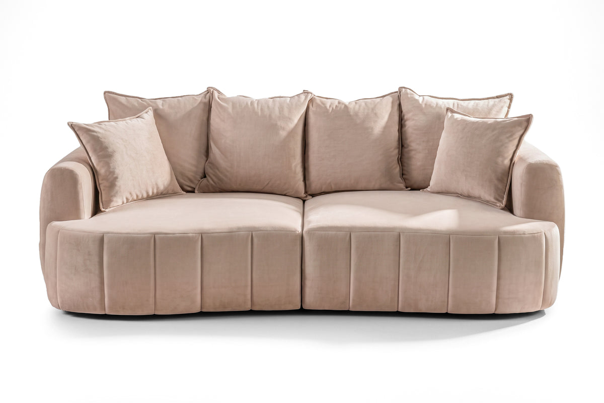 Canapea Extensibilă 3 locuri SAMBA, cu 2 lăzi depozitare,  242x127x90 cm, #Color_Bej-Vogue