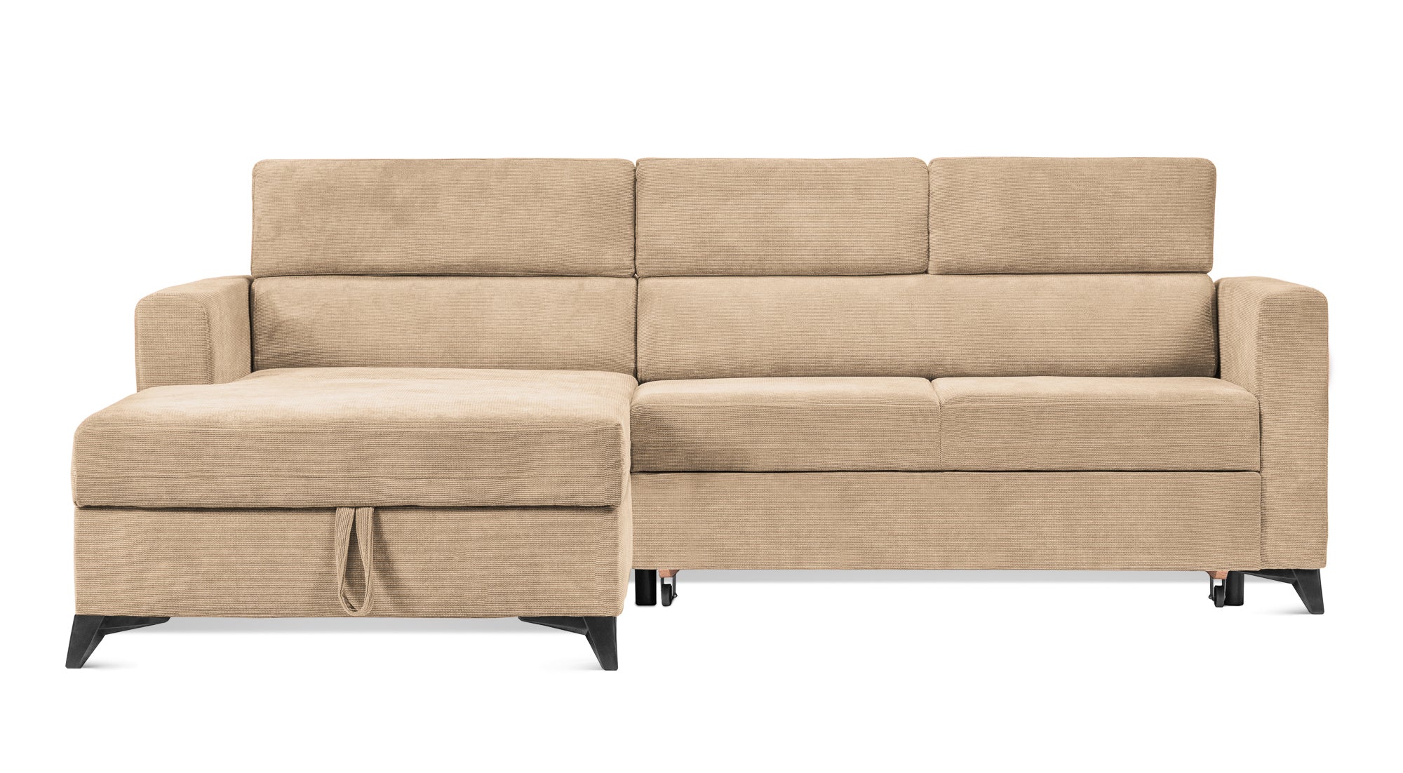 Colțar Extensibil MIZZONI, cu lada depozitare, tetiere reglabile, 250 x 175 x 94 cm