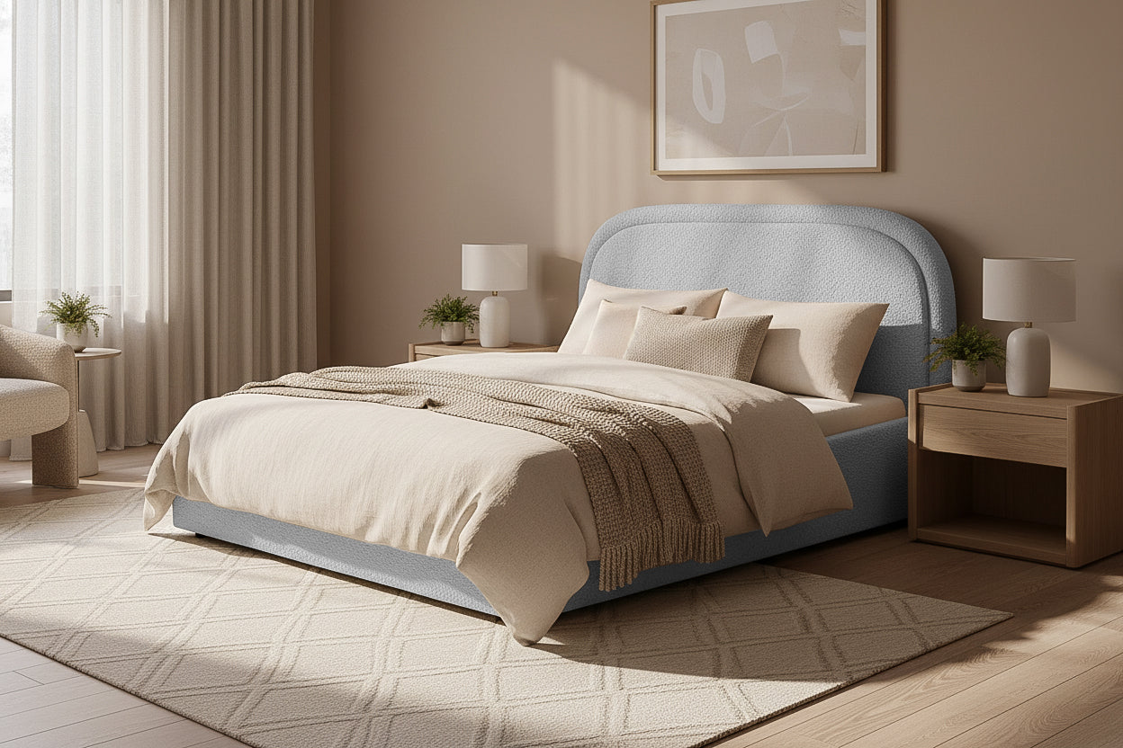 Pat Tapițat Cloud, cu somieră rabatabilă și ladă de depozitare, #color_Anthology-Gri