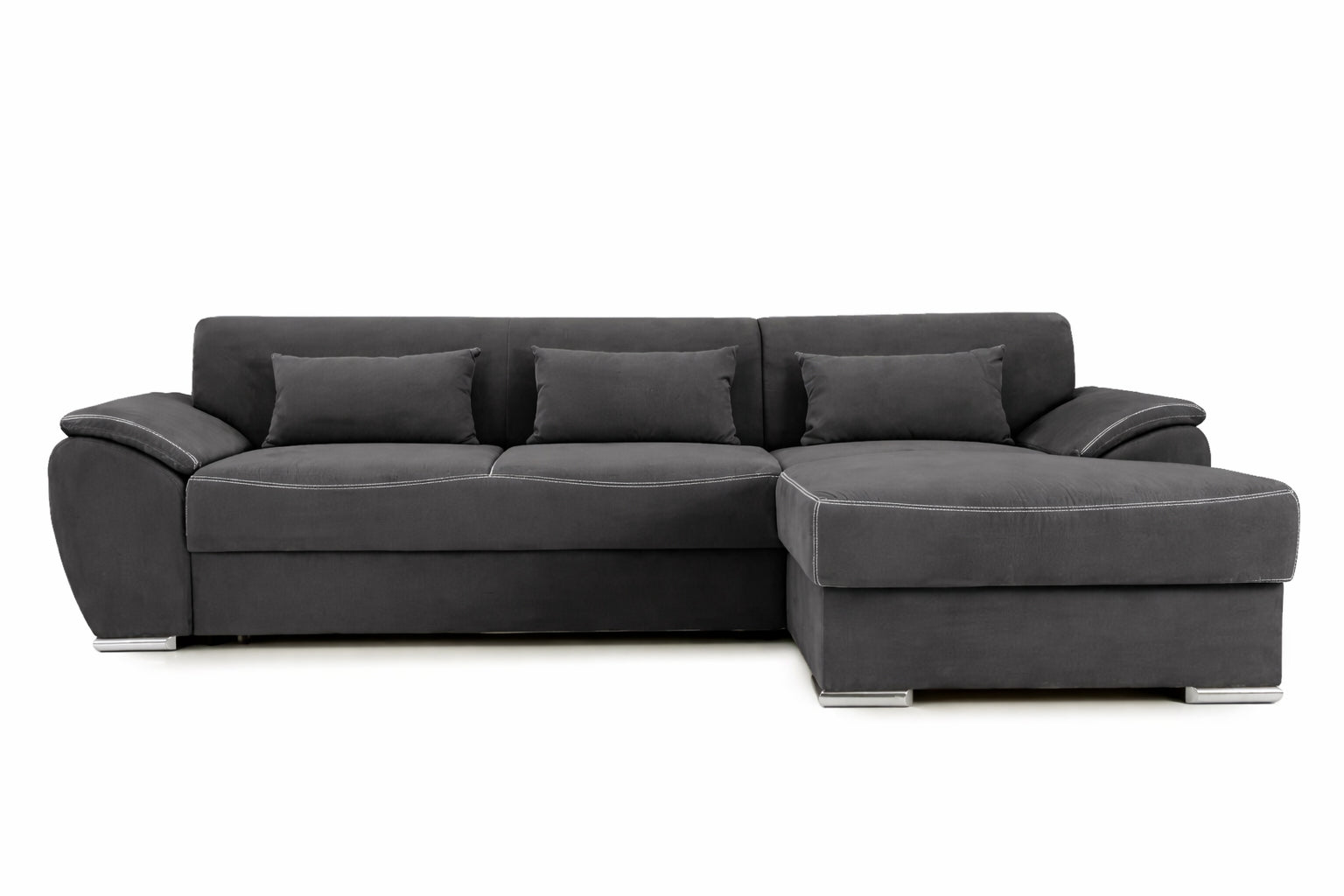 Colțar Extensibil PICASSO, cu ladă de depozitare, variante stânga/dreapta 300x170x80 cm #color_Gri-Inchis-Enjoy