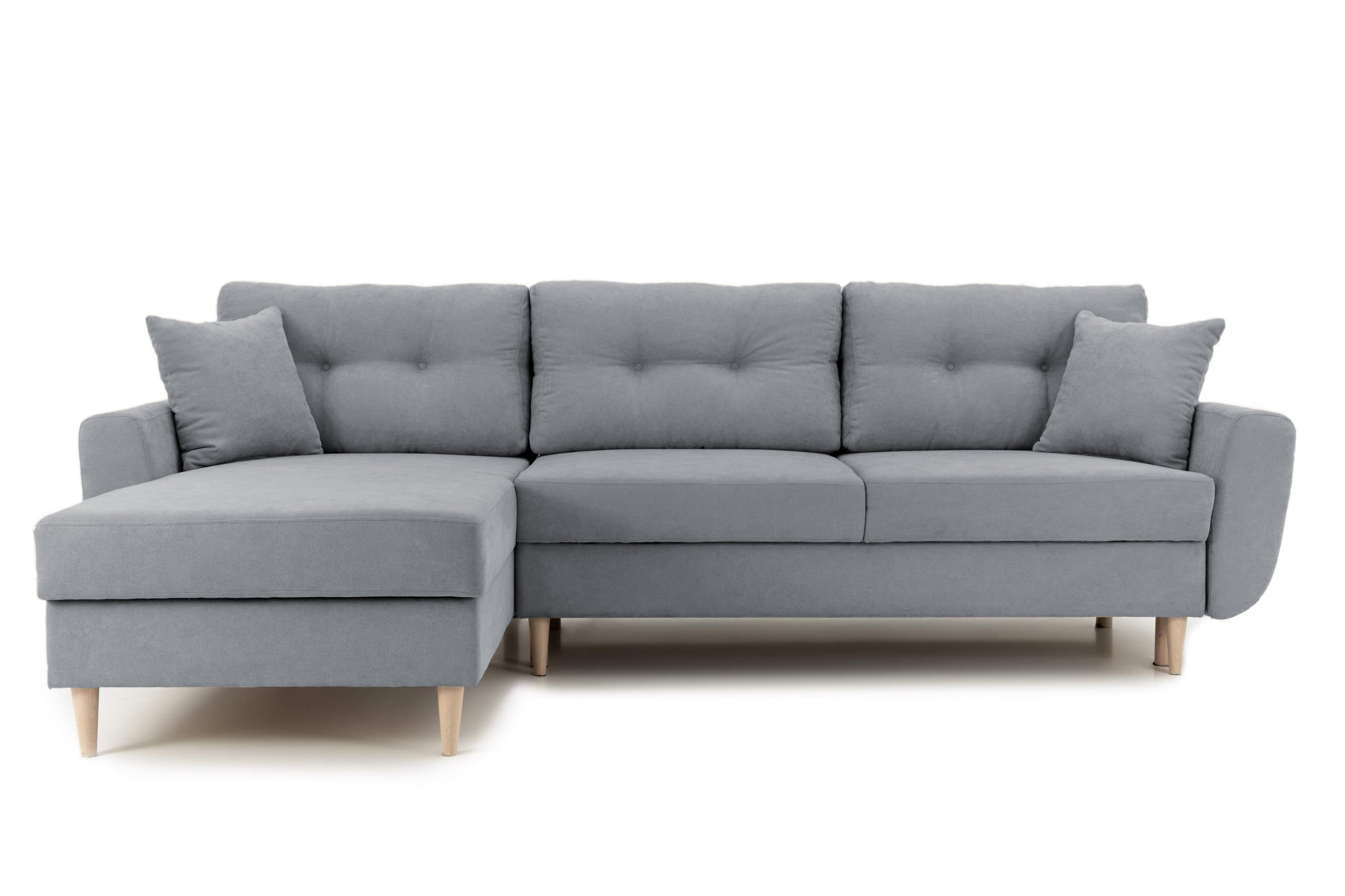 Colțar Extensibil HELSINKI, cu ladă de depozitare, varianta stânga, 261x166x82 cm, gri - Outlet