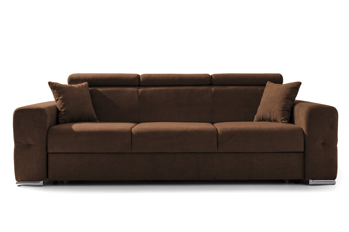 Canapea Extensibila 3 locuri BELLAGIO, cu tetiere, 235x95x85 cm - Prestigehome.ro - Canapea 3 Locuri - Prestige - #color_maro-enjoy