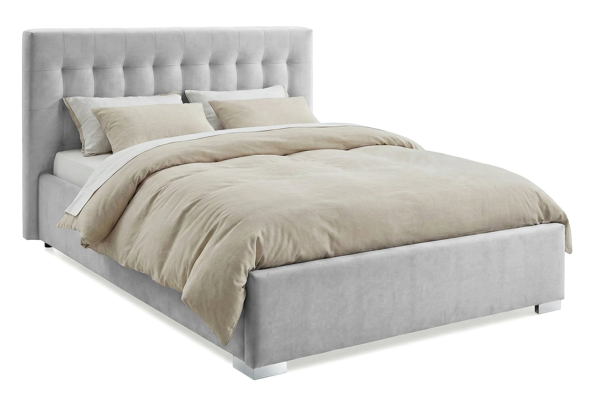 Pat Tapitat Strasbourg cu somiera rabatabila si lada de depozitare - Swing-Roz 140x200