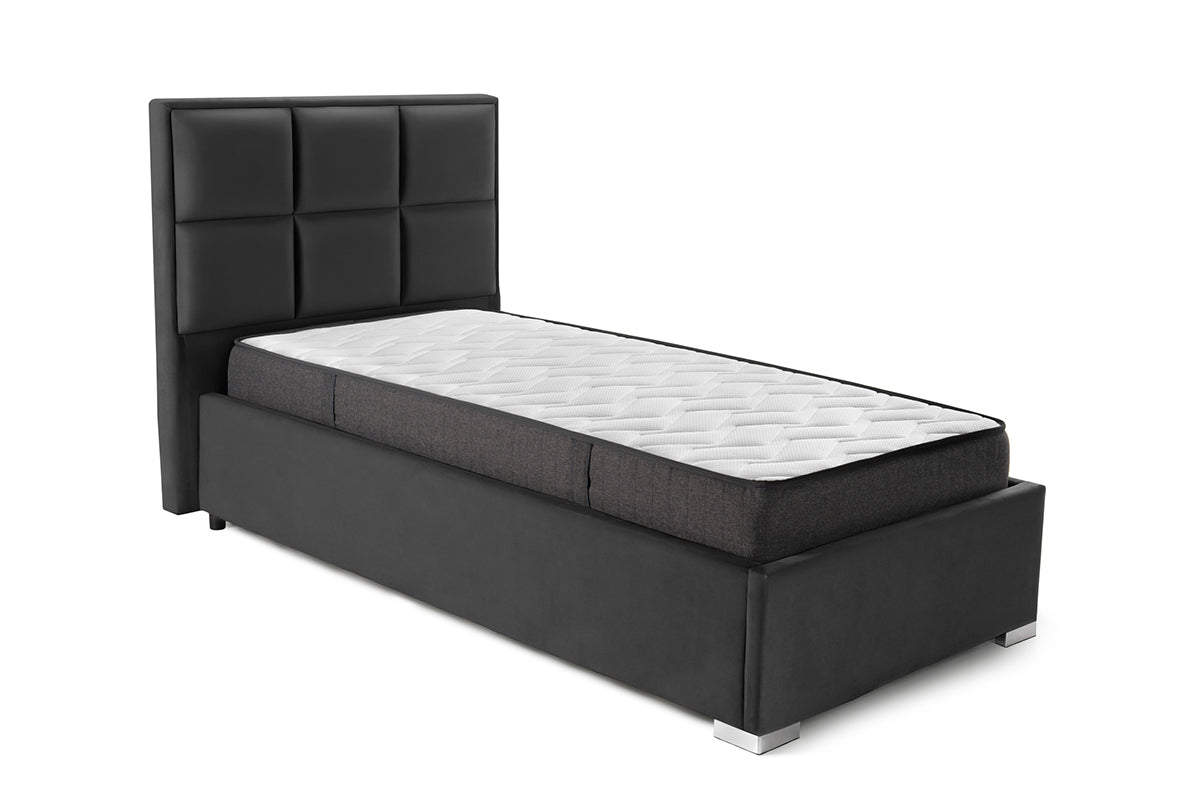 Pat Tapițat Melbourne, cu somieră rabatabilă și ladă de depozitare