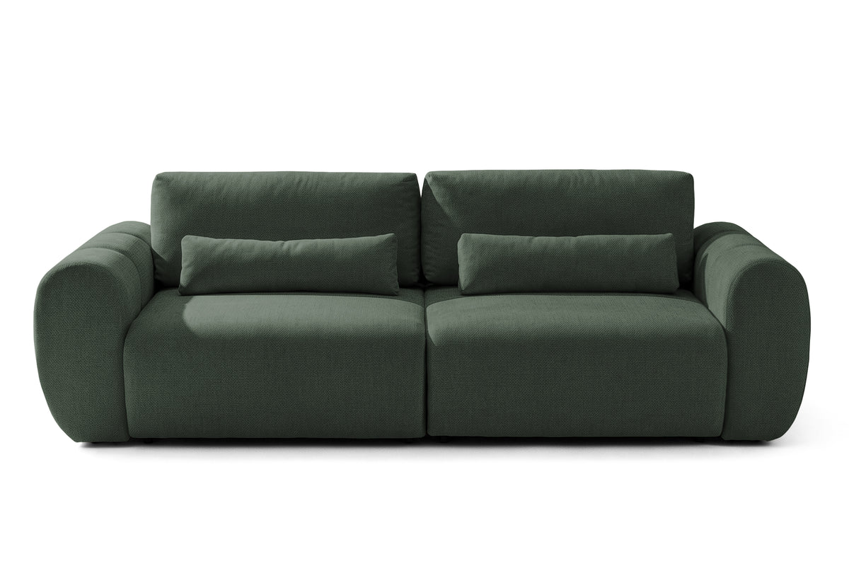 Canapea Extensibilă 3 locuri VERSA, cu 2 lăzi depozitare, 260x110x85 cm, #color_Verde-Inchis-Loft