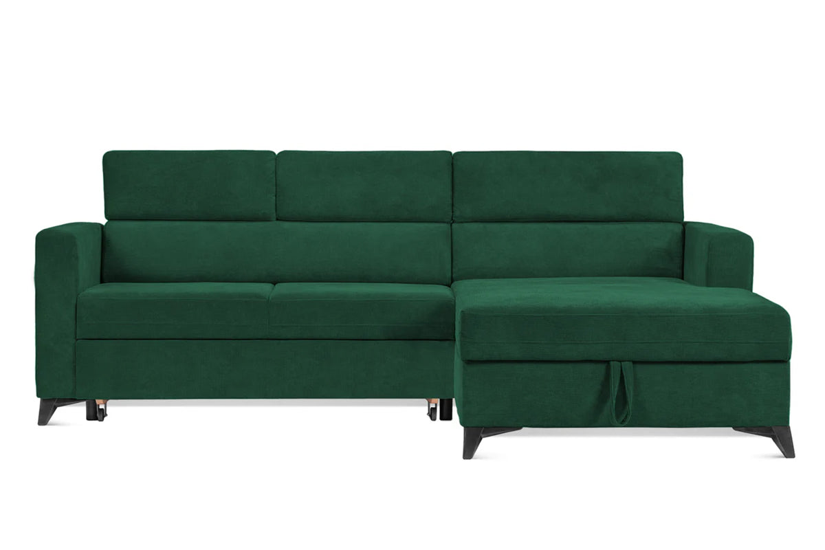 Colțar Extensibil MIZZONI, cu lada depozitare, tetiere reglabile, 250 x 175 x 94 cm