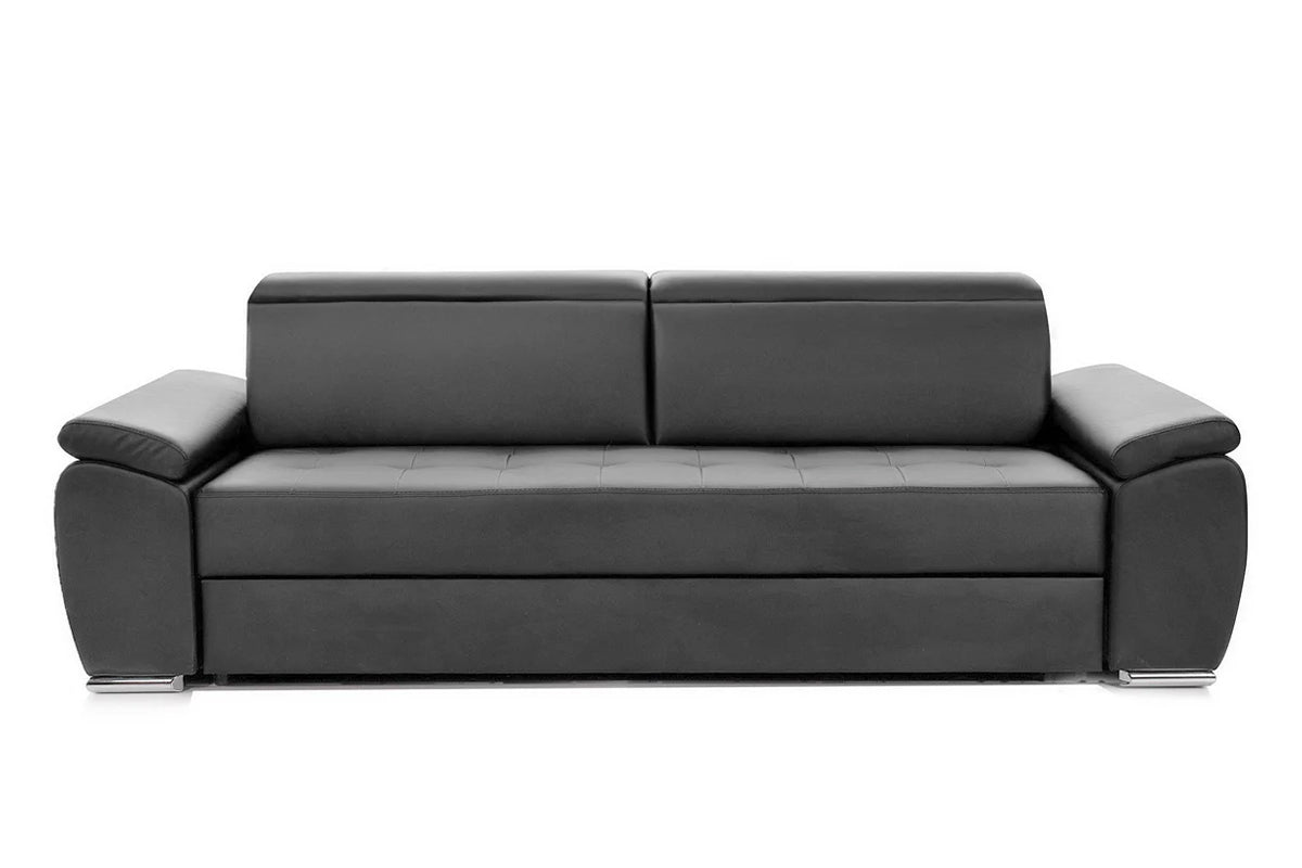 Canapea Extensibila 3 locuri TRENDY, cu tetiere, 245x105x80 cm, Gri - Prestigehome.ro - Canapea 3 Locuri - Prestige - #color_gri-Piele-Imitatie