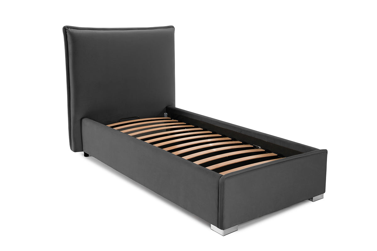 Pat Tapițat Nice, cu somieră rabatabilă și ladă de depozitare