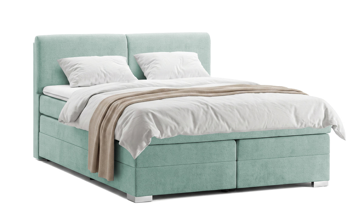 Pat Tapitat Charlotte, cu lada de depozitare, Gri, Prestigehome.ro, Prestige, #Color_menta-enjoy