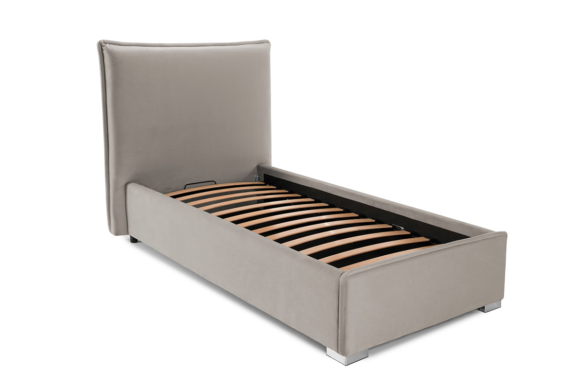 Pat Tapițat Nice, cu somieră rabatabilă și ladă de depozitare