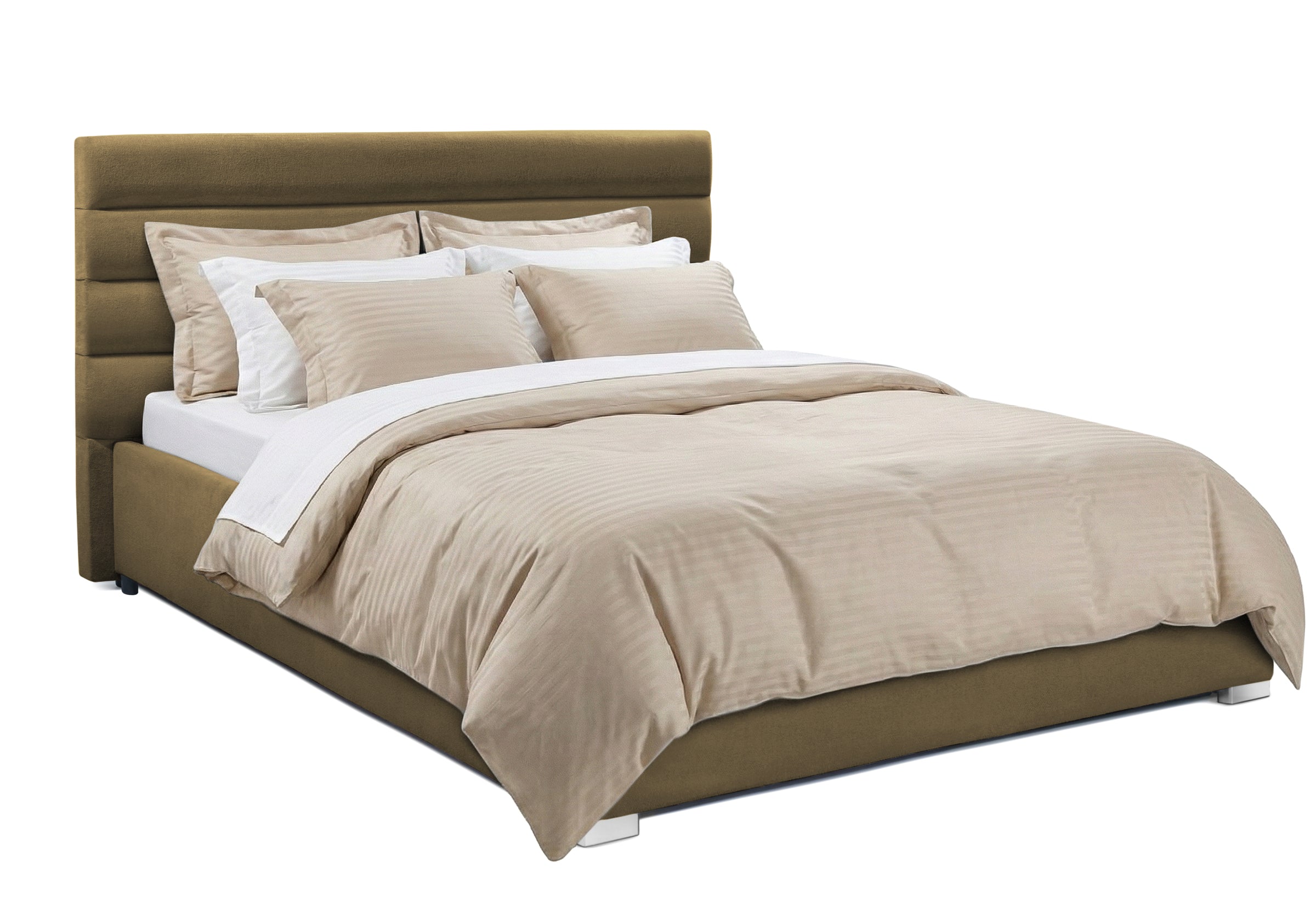 Pat Tapițat DIESIS , cu somieră rabatabilă și ladă de depozitare, #color_Verde-Olive-Mystery