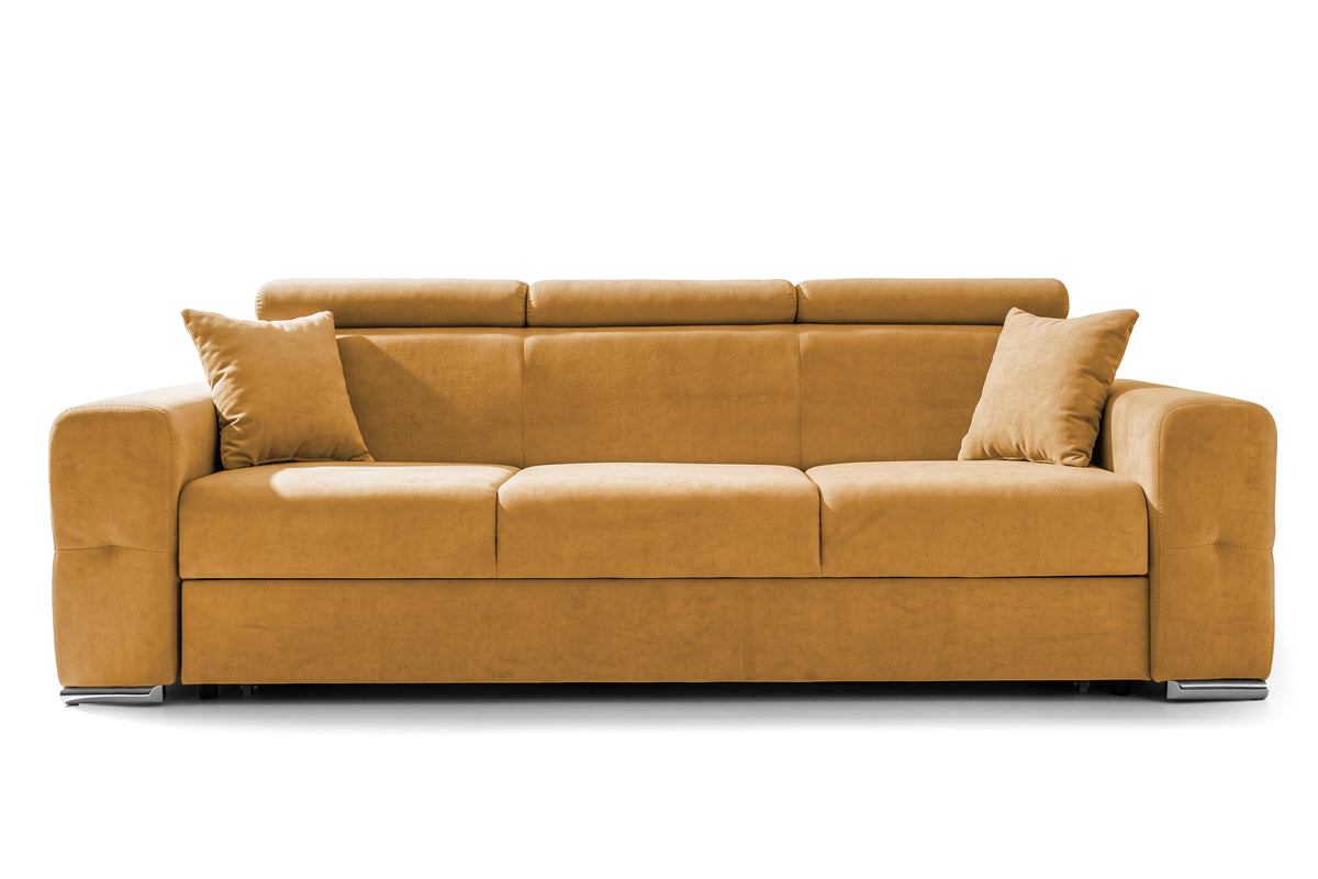 Canapea Extensibila 3 locuri BELLAGIO, cu tetiere, 235x95x85 cm - Prestigehome.ro - Canapea 3 Locuri - Prestige - #color_Mango-Enjoy