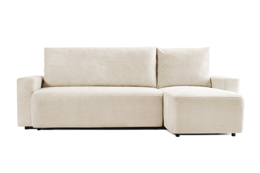 Colțar Extensibil KENZO, cu ladă de depozitare, șezlong interschimbabil, 271x153x95 cm, #color_Crem-Memphis