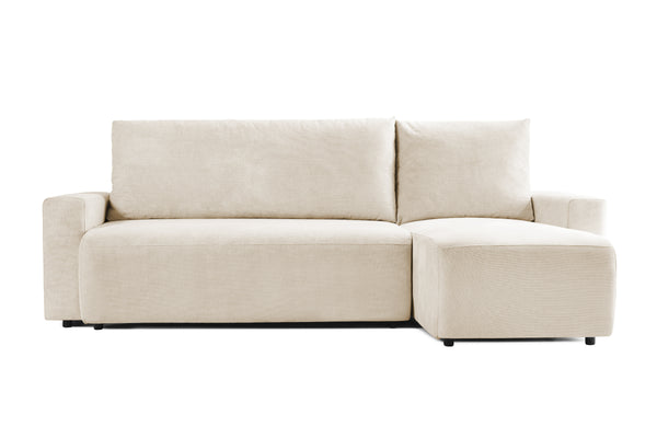 Colțar Extensibil KENZO, cu ladă de depozitare, șezlong interschimbabil, 271x153x95 cm, #color_Crem-Memphis