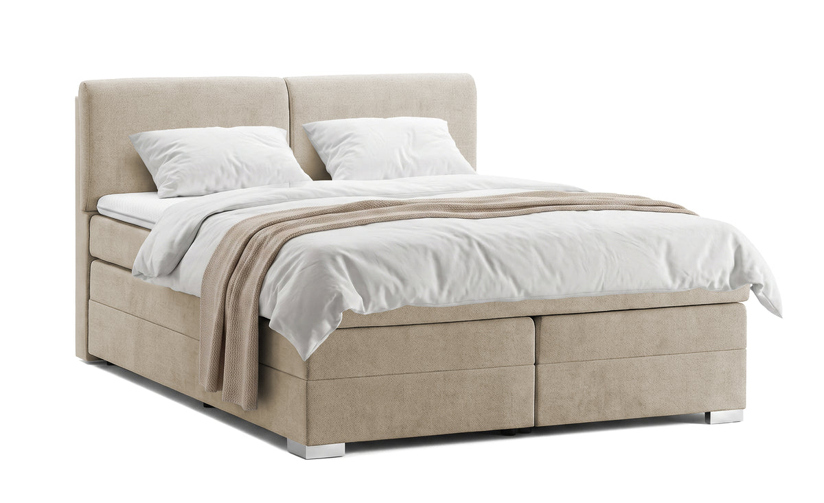 Pat Tapitat Charlotte, cu lada de depozitare, Gri, Prestigehome.ro, Prestige, #Color_bej-enjoy
