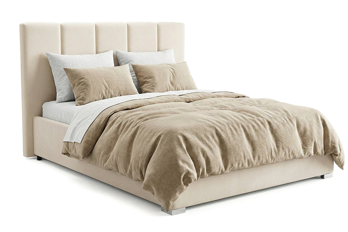 Pat Tapițat Luna, cu somieră rabatabilă și ladă de depozitare