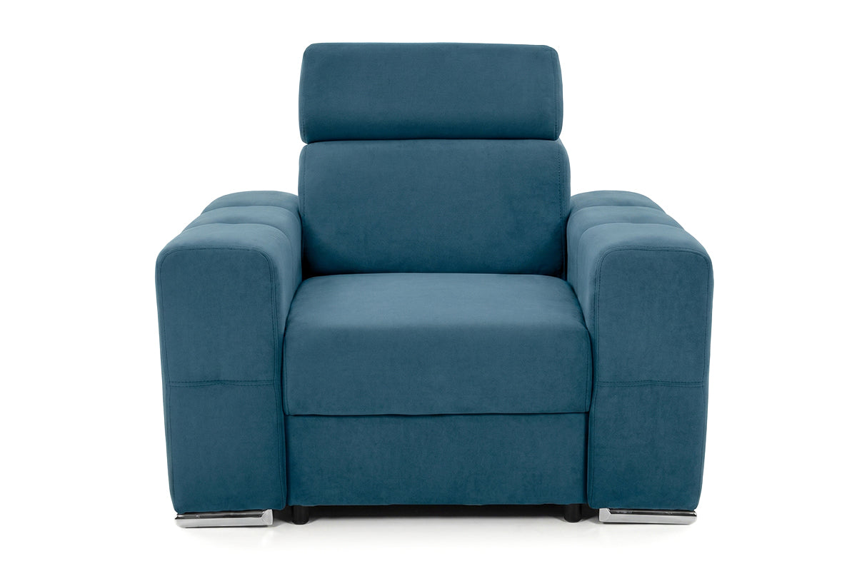 Fotoliu BELLAGIO cu Tetier reglabil 105x96x86 cm Albastru Denim Outlet