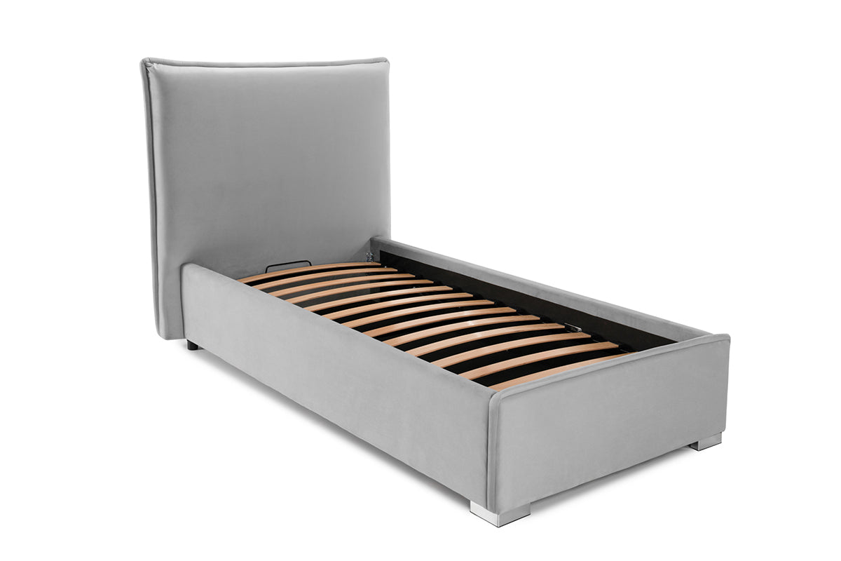 Pat Tapițat Nice, cu somieră rabatabilă și ladă de depozitare