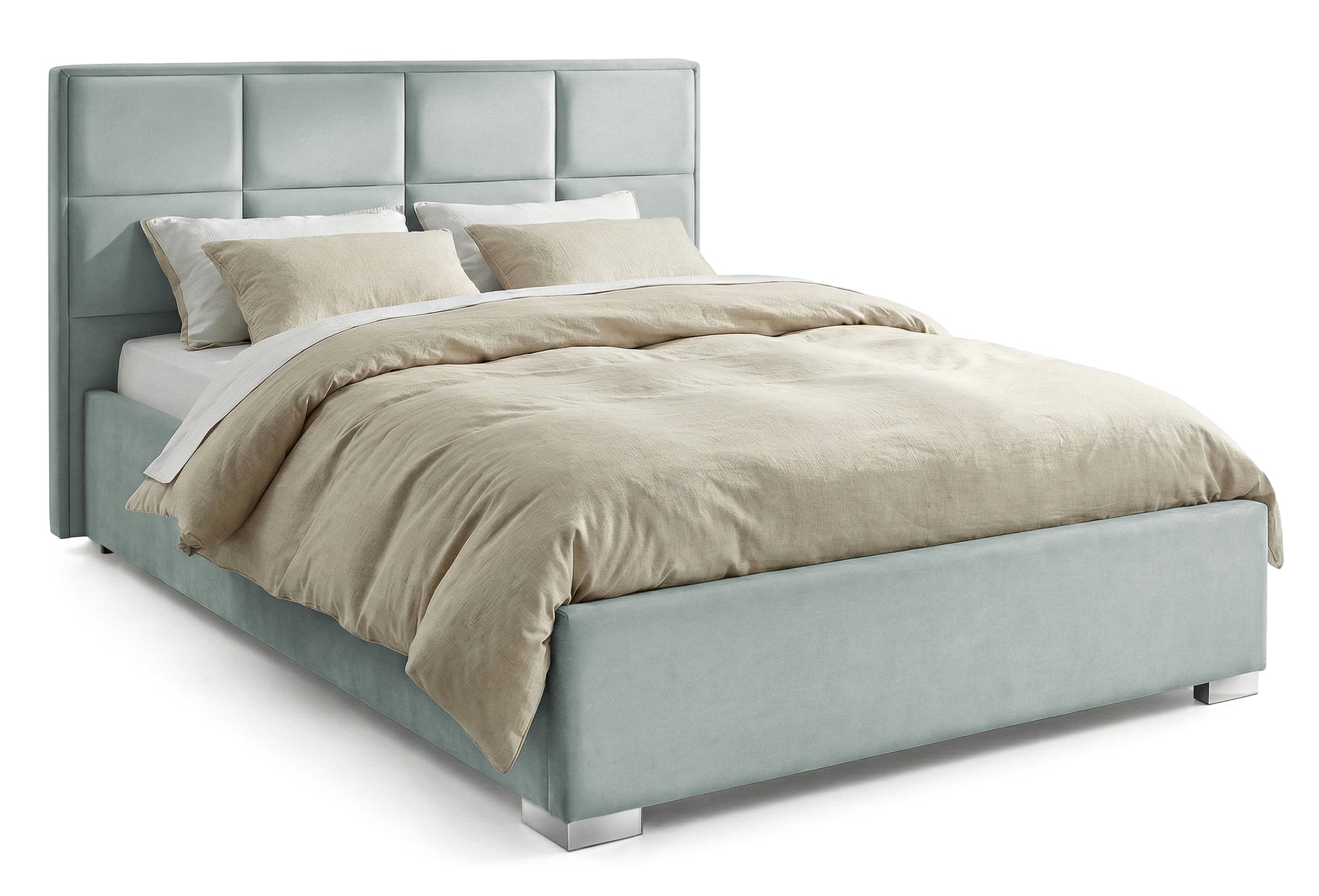 Pat Tapițat Melbourne, cu somieră rabatabilă și ladă de depozitare