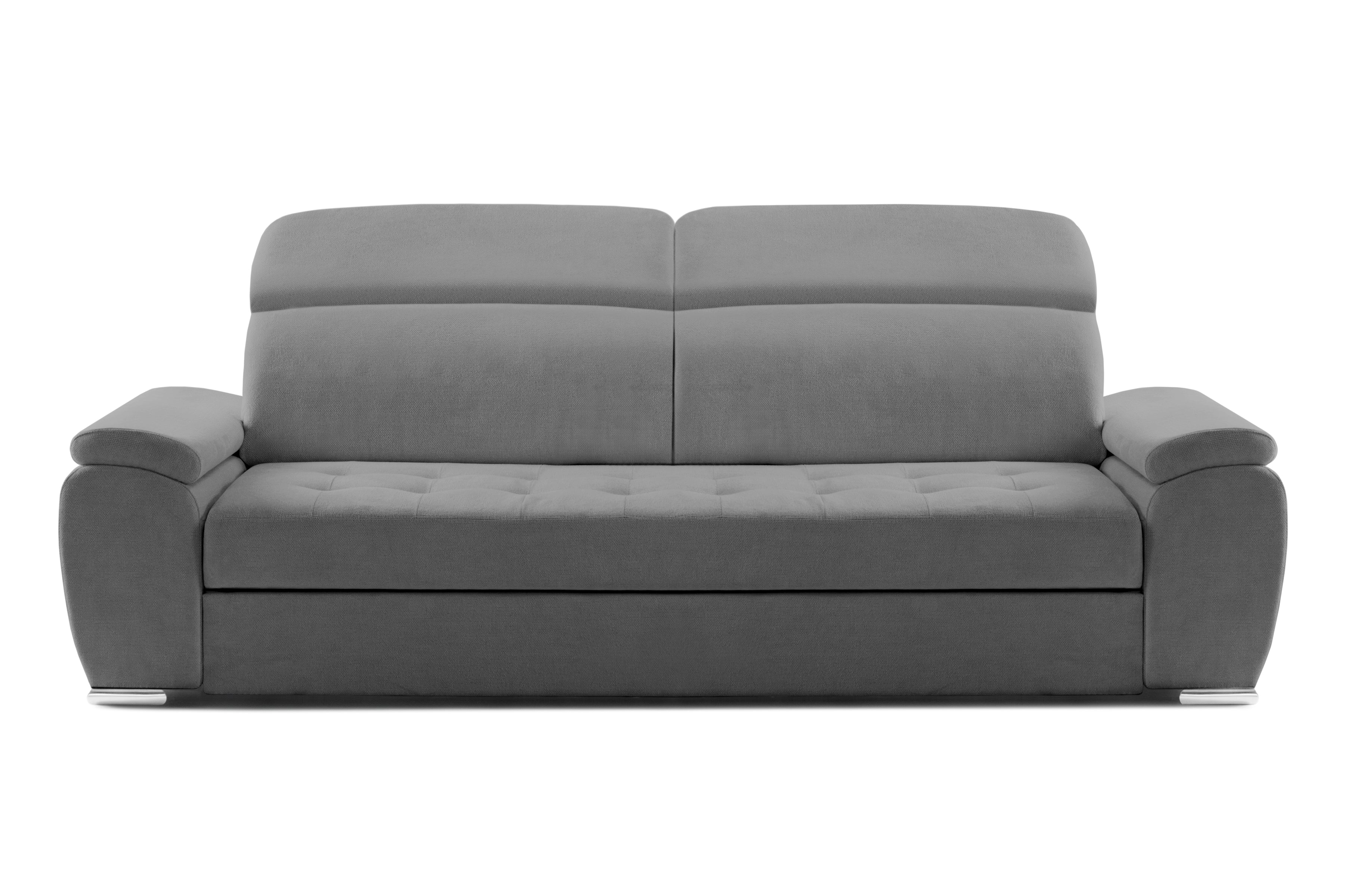 Canapea Extensibila 3 locuri TRENDY, cu tetiere, 245x105x80 cm,  Prestigehome.ro - Canapea 3 Locuri - Prestige - #color_Gri-Memphis