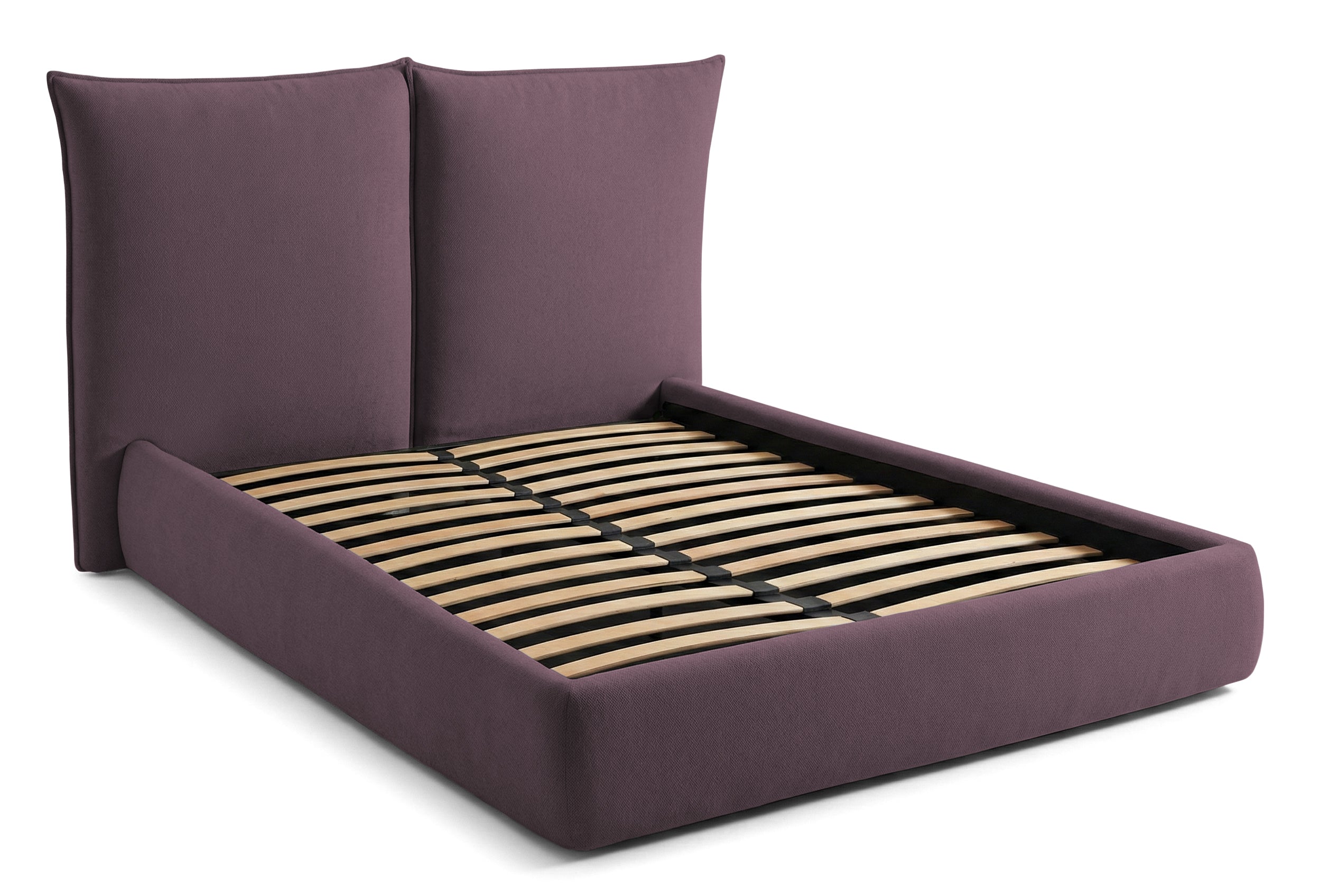 Pat Tapițat Rossi, cu somieră fixă și tăblie înaltă, violet, #color_Violet-Loft