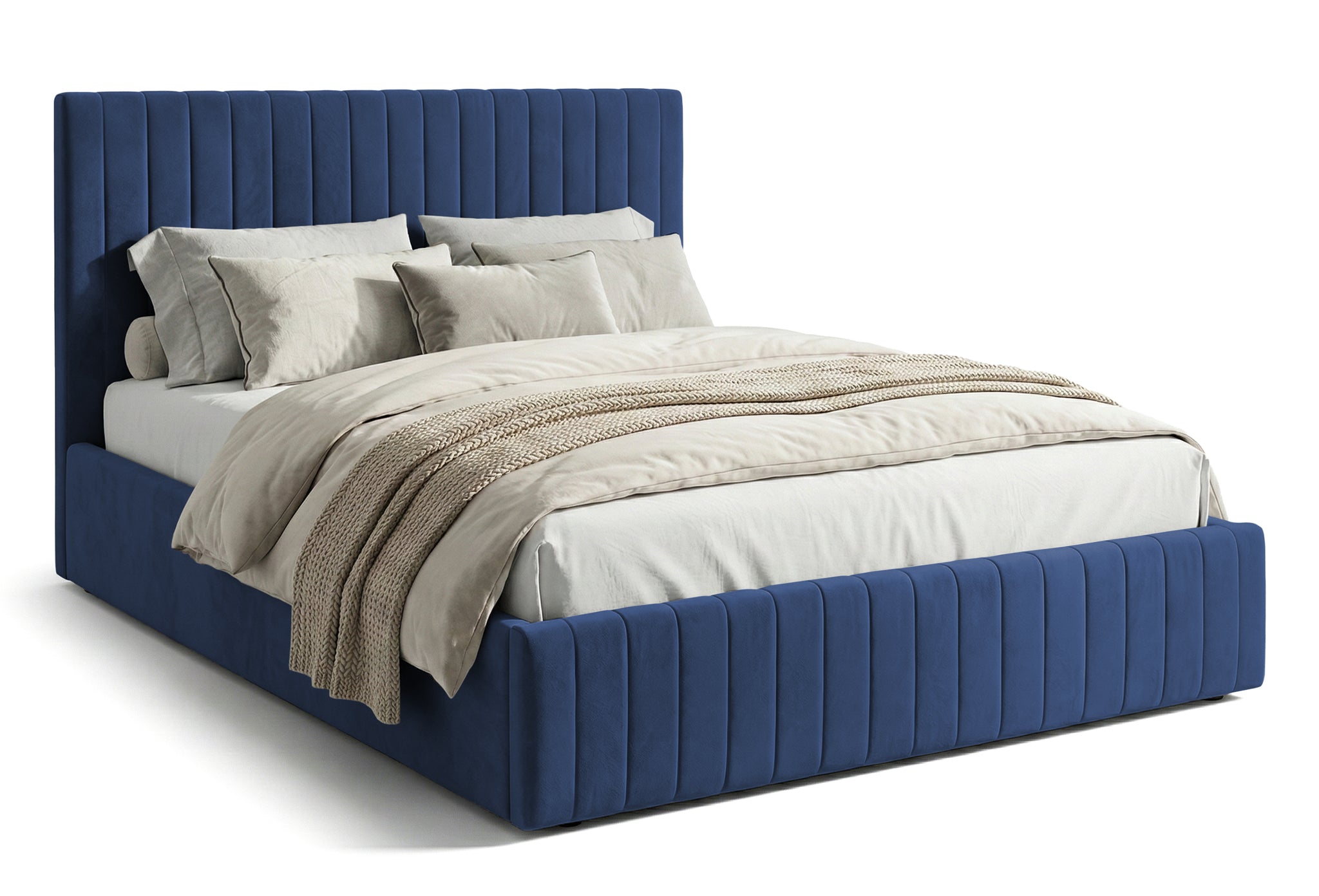 Pat Tapițat Sara, cu somieră rabatabilă și ladă depozitare