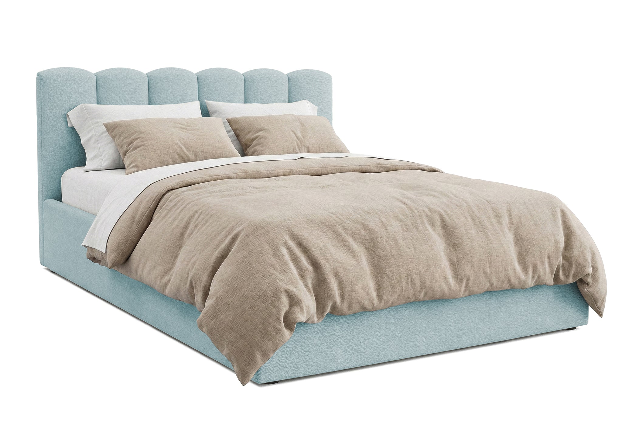 Pat Tapițat PRINCESS, cu somieră rabatabilă și ladă de depozitare