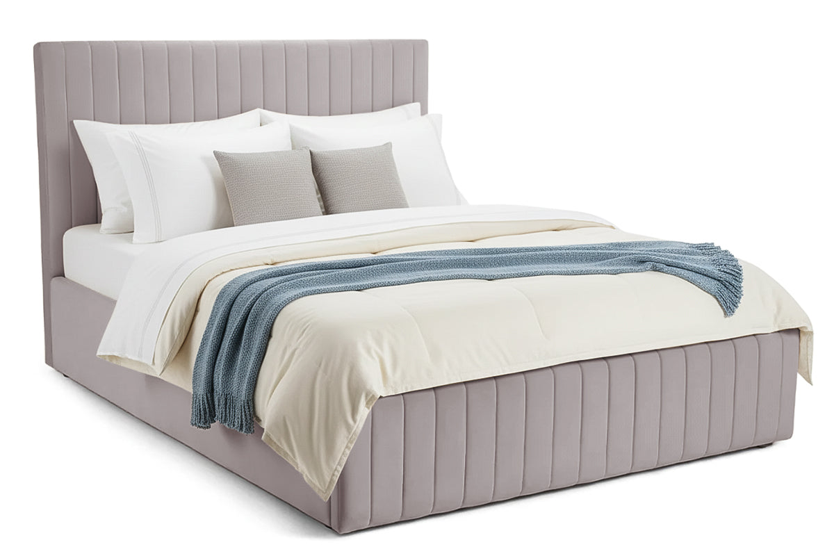 Pat Tapițat Sara, cu somieră rabatabilă și ladă depozitare