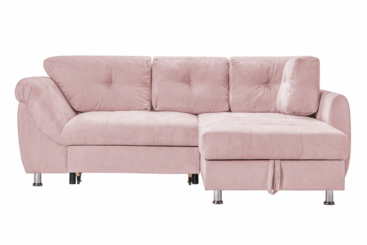 Coltar Extensibil MERLIN, cu lada depozitare, 230 x 190 x 93 cm, Prestigehome, #color_Roz-Flamingo-Enjoy