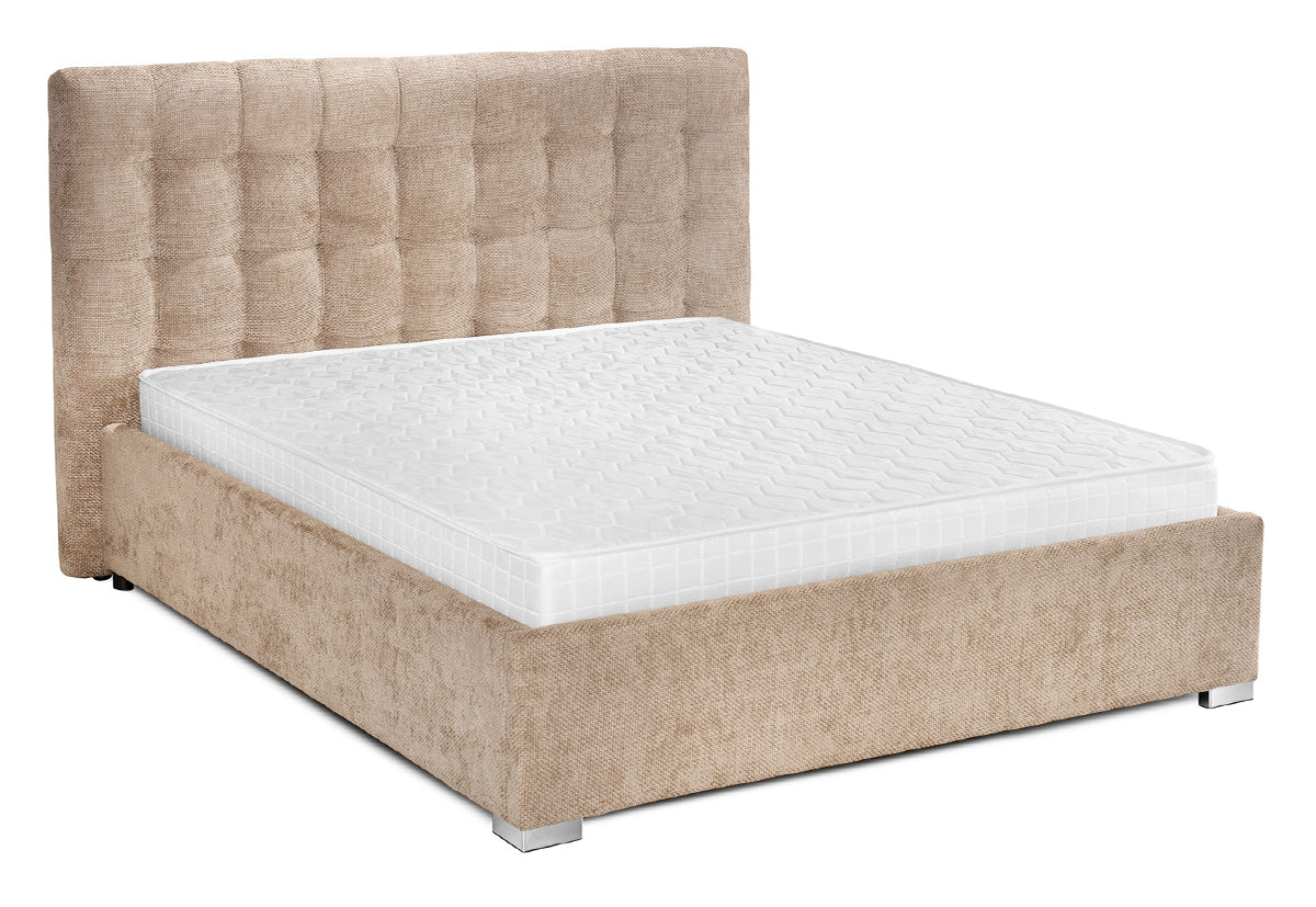 Pat Tapițat Strasbourg Premium, cu somieră rabatabilă și ladă depozitare, #color_Bej-Eden