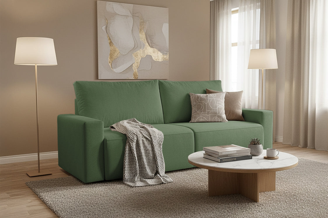 Canapea Extensibilă 3 locuri KENZO, 235x100x93 cm, #color_Verde-Memphis