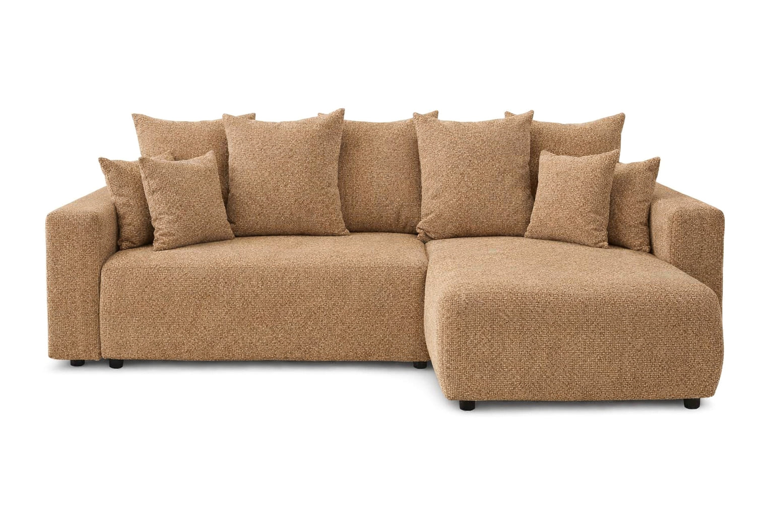 Colțar Extensibil LIVIGNO cu ladă de depozitare șezlong interschimbabil 271x153x95 cm Caramel - Outlet