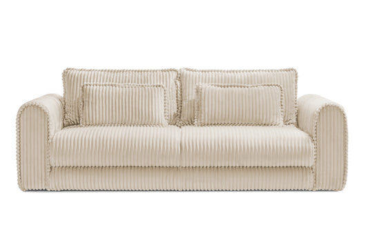 Canapea Extensibilă 3 locuri FELLINI, cu ladă depozitare, 243x108x90 cm, #color_Crem-Tilia