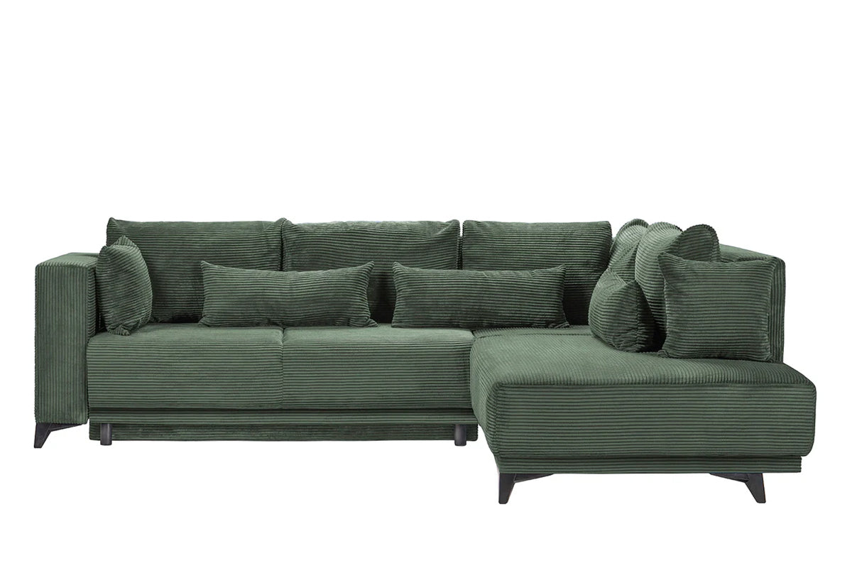 Colțar Extensibil NOMAD, cu ladă de depozitare, variante stânga/dreapta 280x215x90 cm, Prestigehome.ro, #color_Verde-Zoom