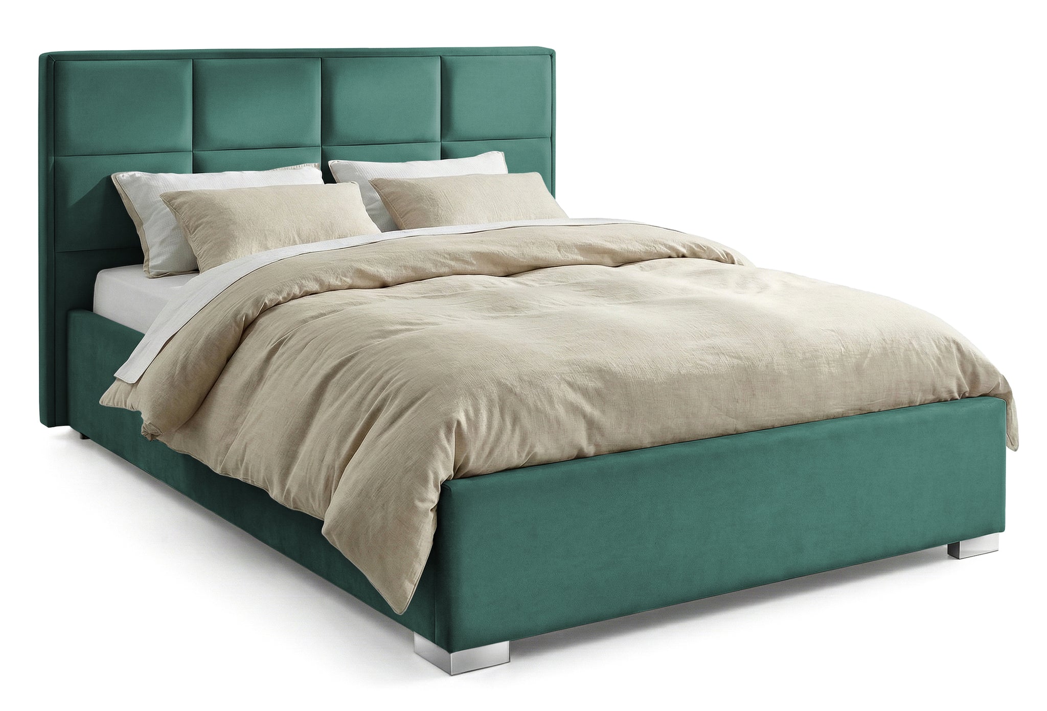 Pat Tapițat Melbourne, cu somieră rabatabilă și ladă de depozitare