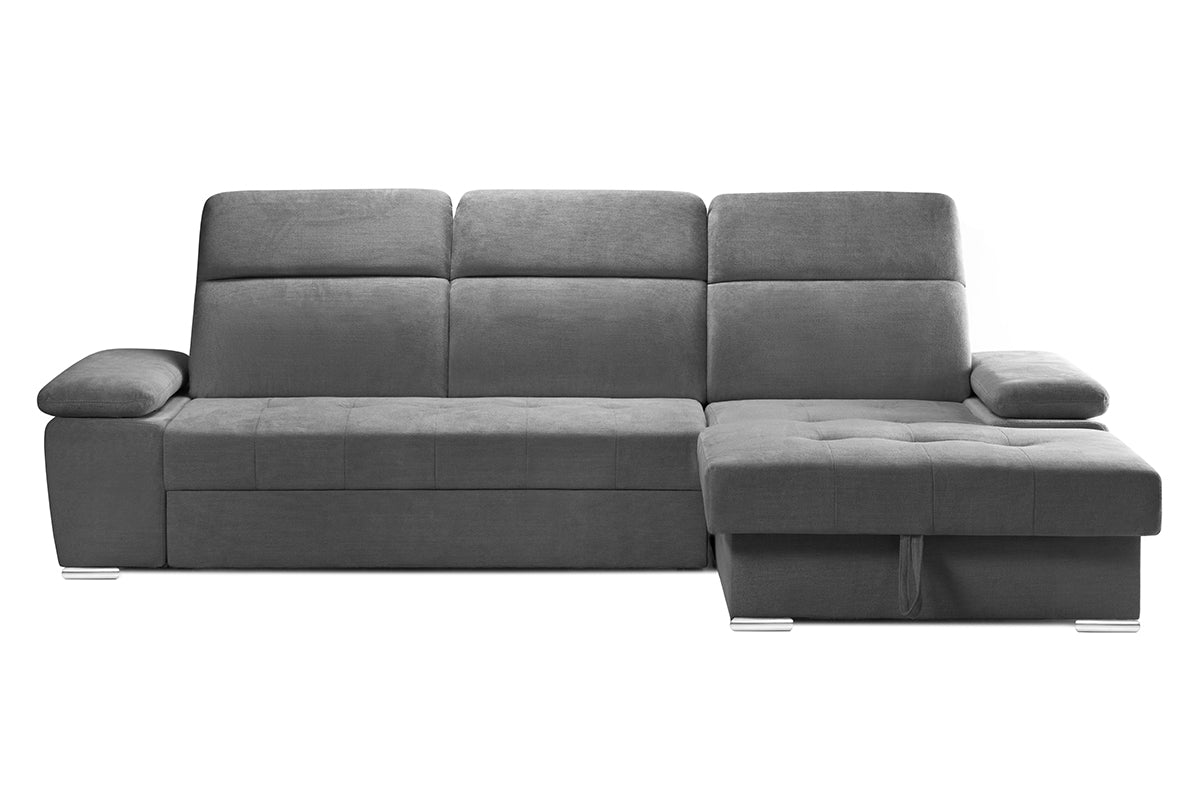 Colțar Extensibil TRENDY, cu ladă de depozitare, cu tetiere reglabile, variante stânga/dreapta 295x170x105 cm