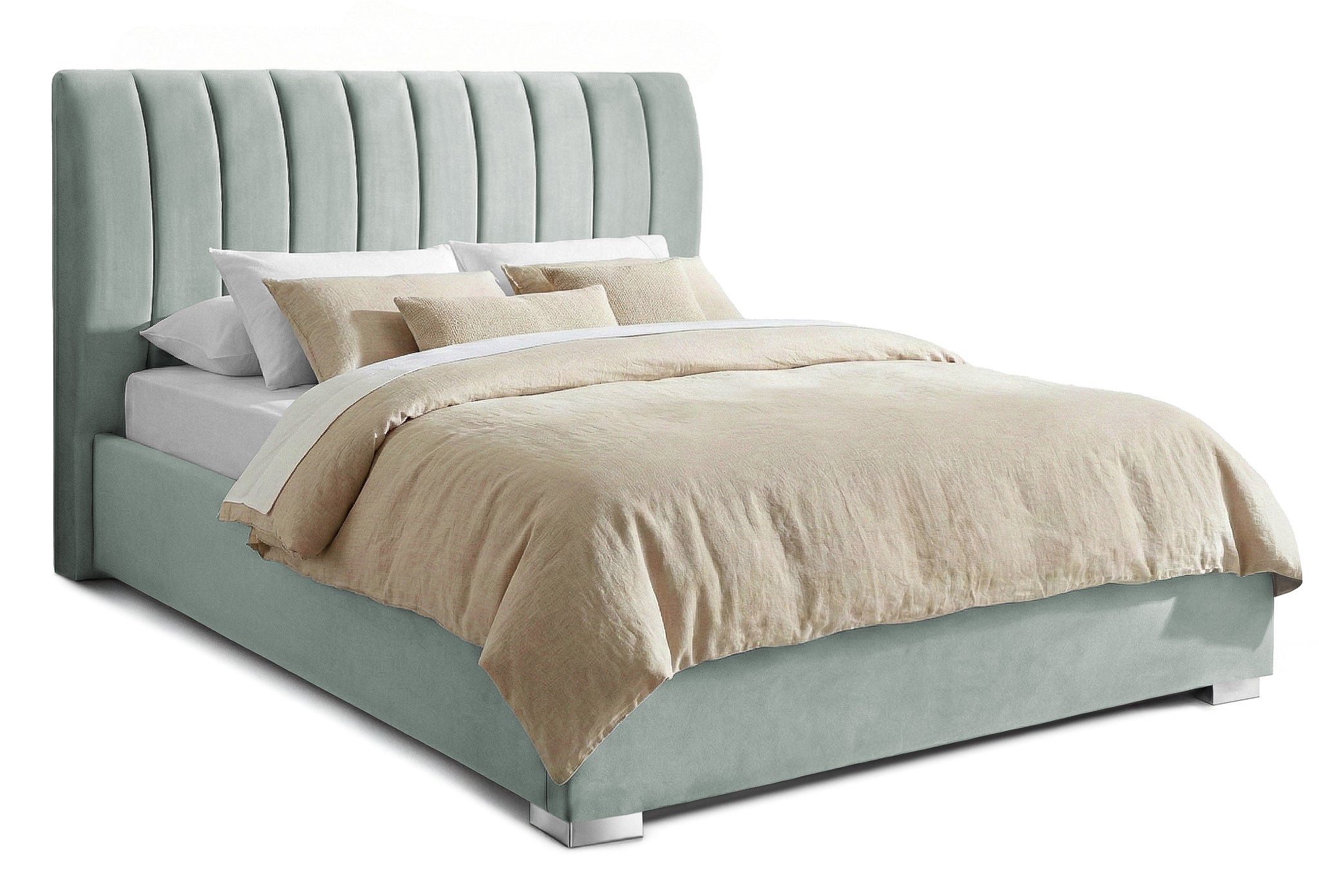 Pat Tapițat Santiago, cu somieră rabatabilă și ladă de depozitare